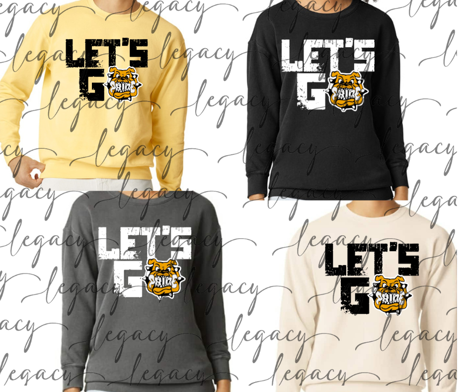 Let's Go Bulldog Pride Comfort Color Top Options Bulldogs 2025