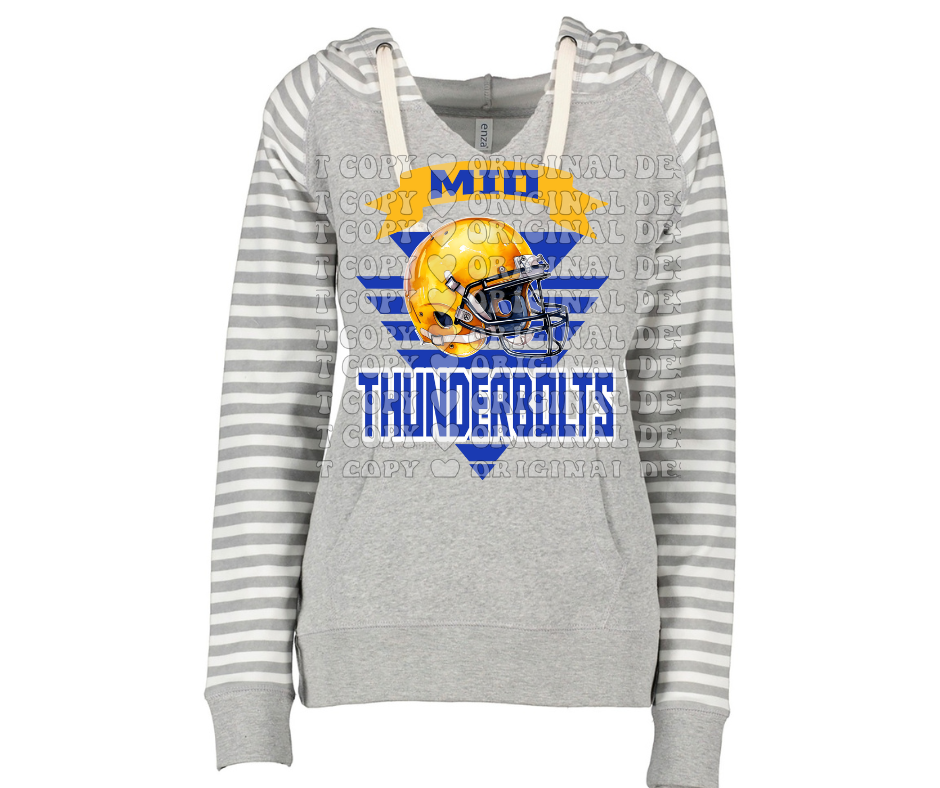 Thunderbolts Banner Striped Sleeves Hoodie Top Options Mio Thunderbolts 2025
