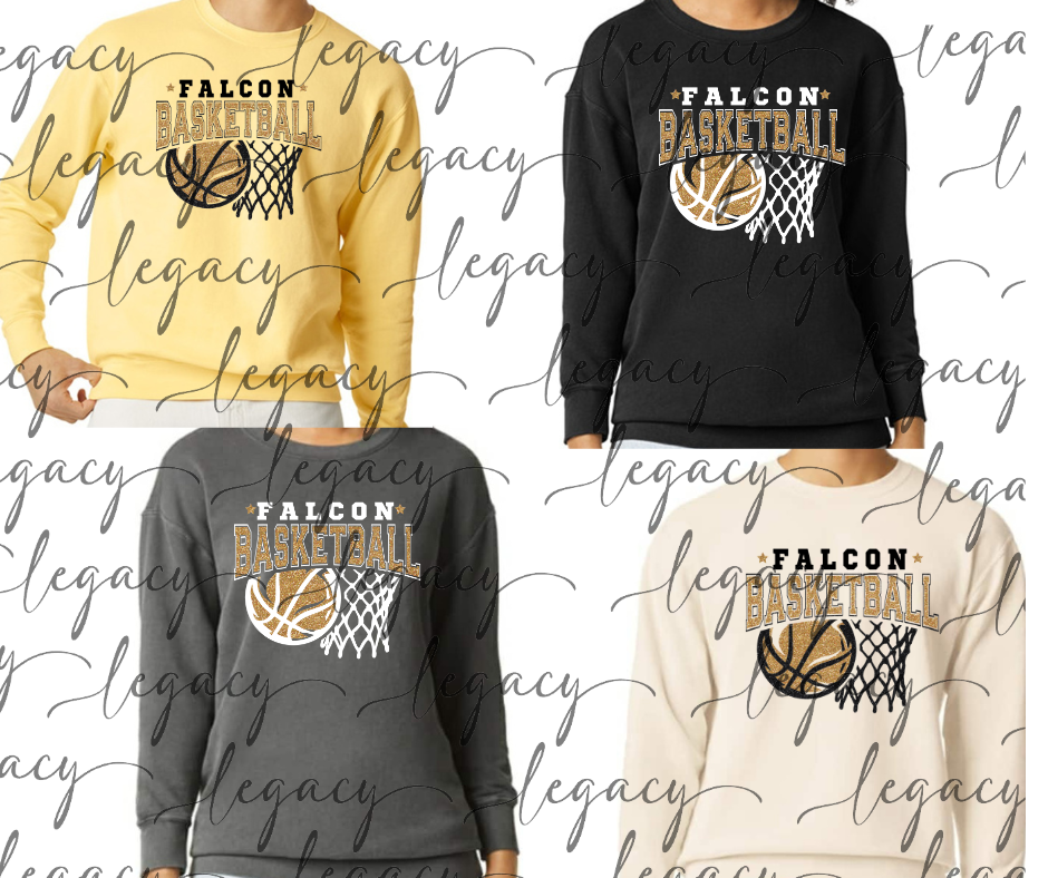 Falcon Basketball Faux Glitter Net Comfort Color Top Options Falcon Basketball 2025