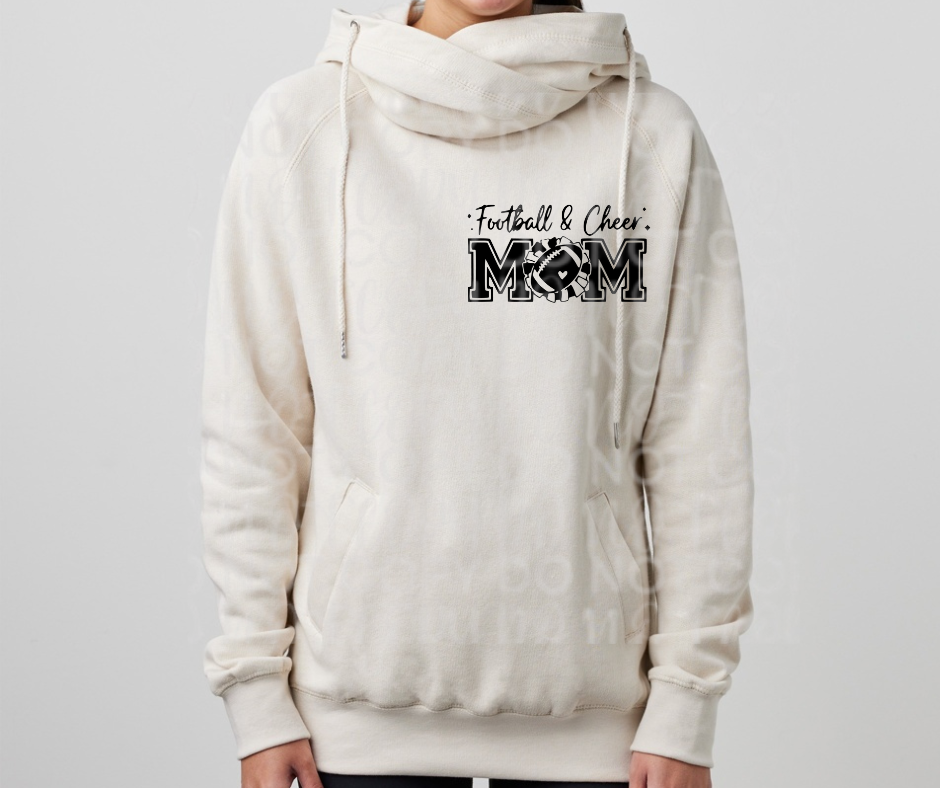 Mom of Both Football & Cheer Cowl Neck Top Options Falcon Football Ogemaw Browns 2025
