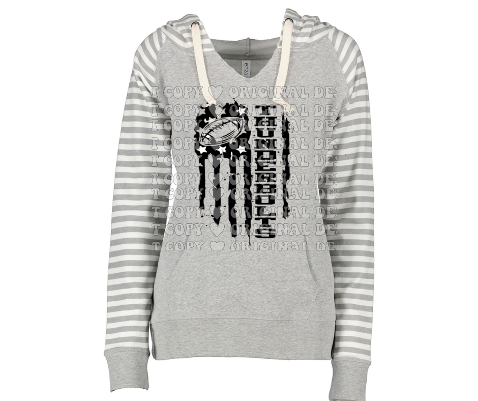 Thunderbolts Football flag Striped Sleeves Hoodie Top Options Mio Thunderbolts 2025