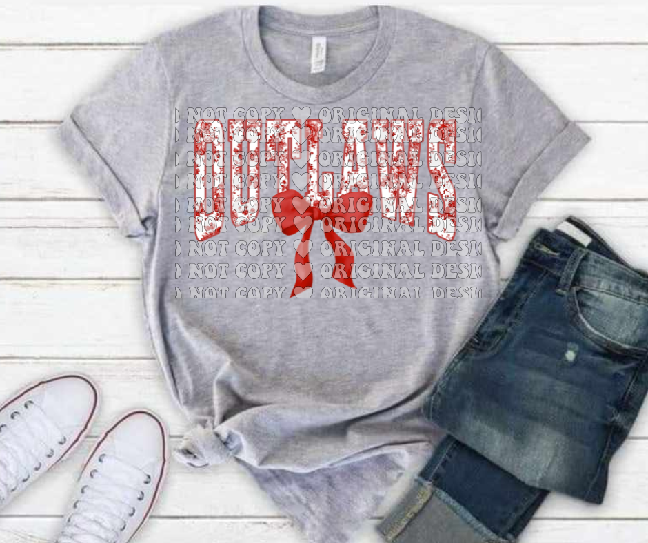 Ogemaw Outlaws 2025 Softball Red Black Gray Top Options Floral Outlaws Bow