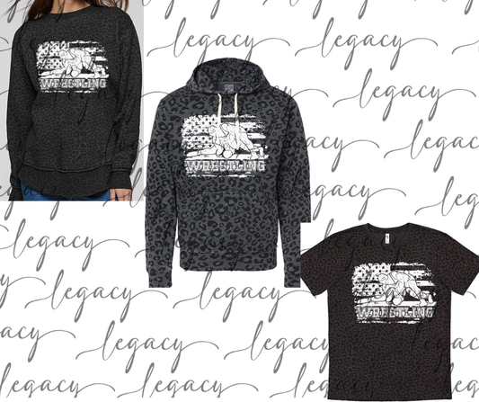 Flag Wrestlers Wrestling 2025 Black Leopard Women's Top Options