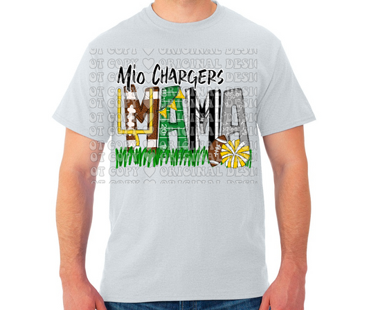 Chargers Mama optional sleeve detail Cotton/Poly Blend Top Options Mio Chargers 2025