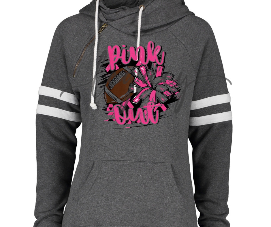 Football & Pom Pink Out Double Hood Top Options Falcon Pink Out Football Ogemaw Browns 2025