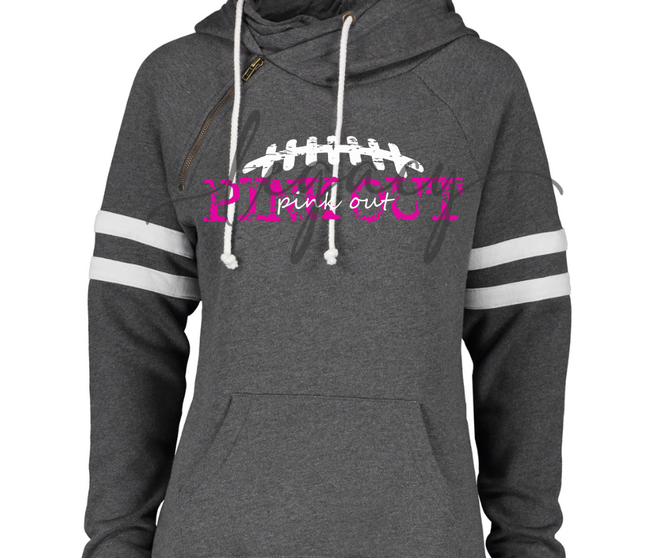 Football Cursive Pink Out Double Hood Top Options Falcon Pink Out Football Ogemaw Browns 2025
