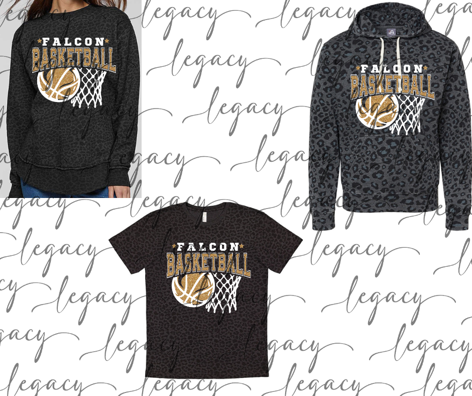 Falcon Basketball Faux Glitter Net Black Leopard Women's Top Options Falcon Basketball 2025