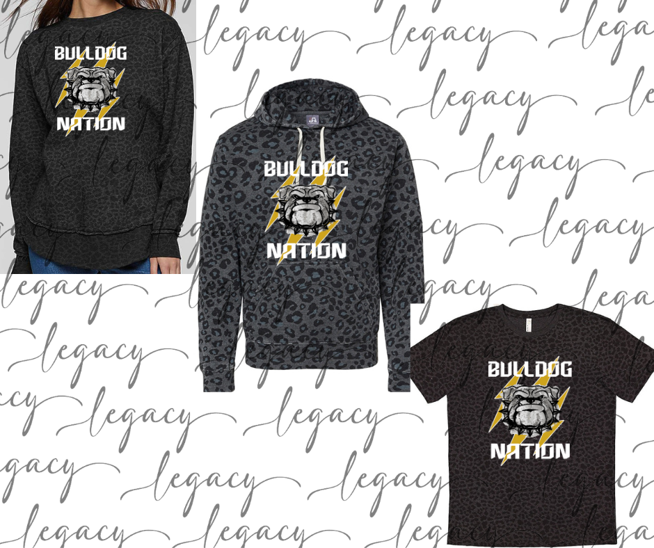 Bulldog Nation Black Leopard Women's Top Options Bulldogs 2025