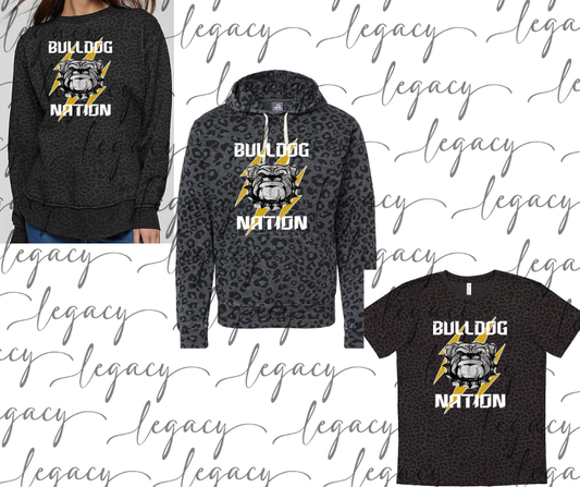 Bulldog Nation Black Leopard Women's Top Options Bulldogs 2025
