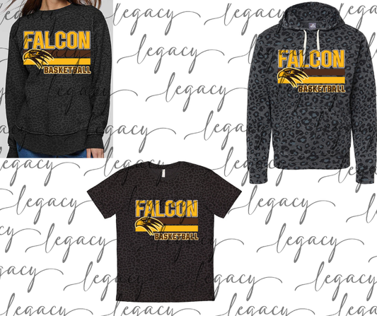 Falcon Basketball Stripes Black Leopard Women's Top Options Falcon Basketball 2025