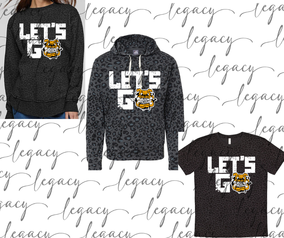 Let's Go Bulldog Pride Black Leopard Women's Top Options Bulldogs 2025