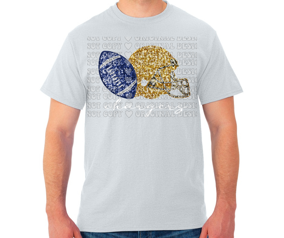Chargers Faux Glitter Football Helmet Cotton/Poly Blend Top Options Mio Chargers 2025