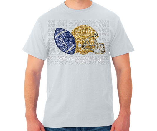 Chargers Faux Glitter Football Helmet Cotton/Poly Blend Top Options Mio Chargers 2025