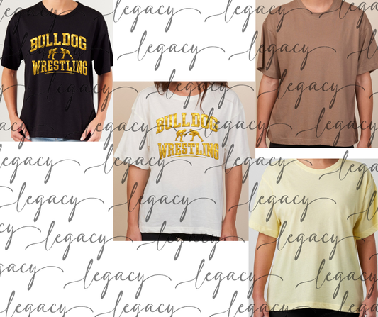 Bulldogs 2025 Gold Foil Boxy Women's Tee Multi Color Top Option