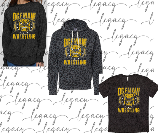 Fierce Bully Ogemaw Wrestling Black Leopard Women's Top Options Bulldogs 2025
