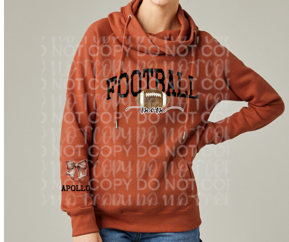 Football Mom Sleeve Detail Cowl Neck Top Options Falcon Football Ogemaw Browns 2025