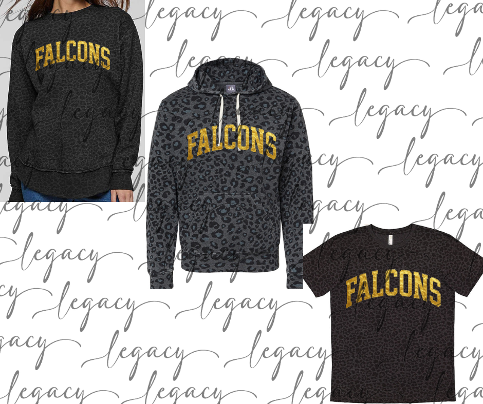 Falcons Gold Foil Black Leopard Women's Top Options