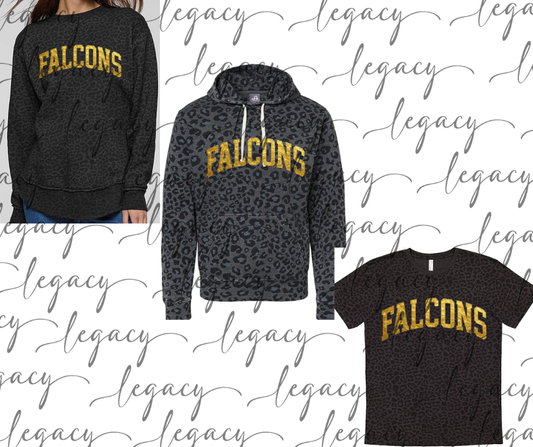 Falcons Gold Foil Black Leopard Women's Top Options
