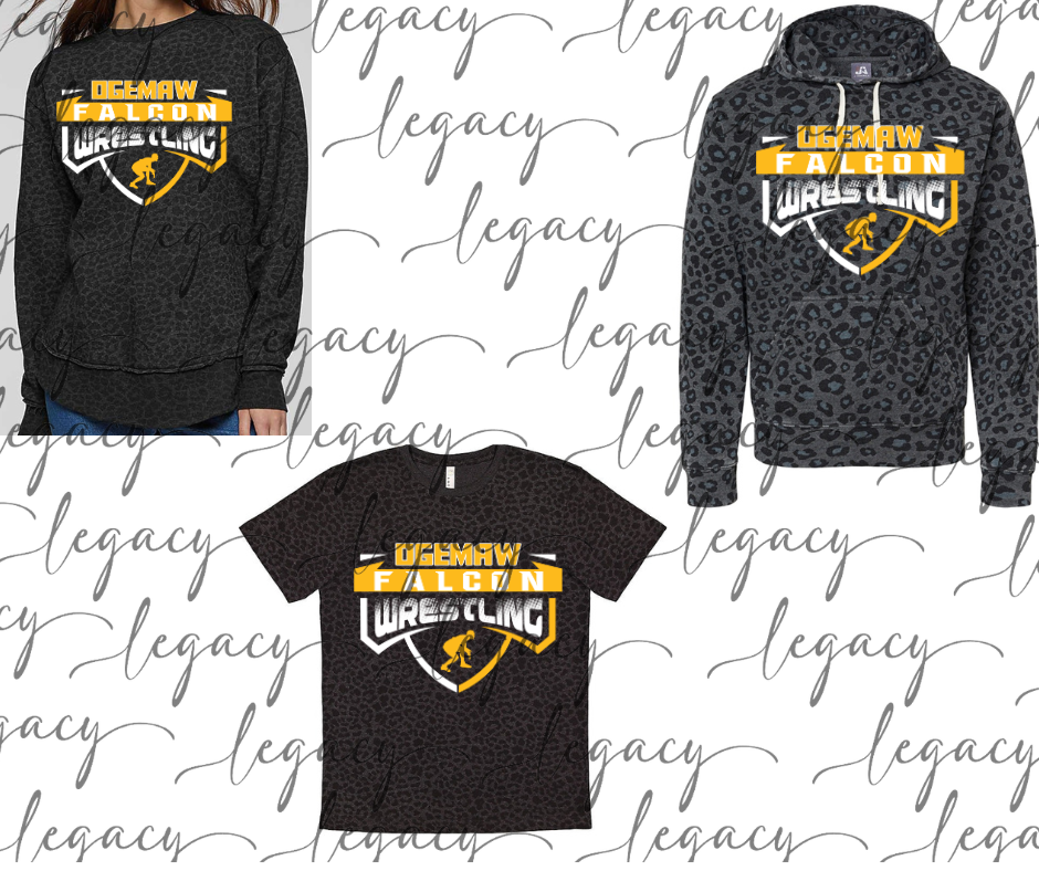 Ogemaw Falcon Wrestling Wrestler Black Leopard Women's Top Options Falcon Wrestling 2025