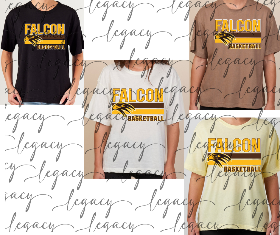 Falcon Basketball Stripes Pride Boxy Women's Tee Multi Color Options Falcon Basketball 2025