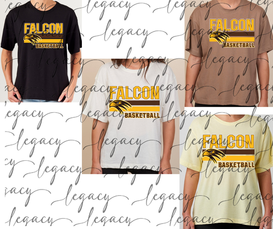 Falcon Basketball Stripes Pride Boxy Women's Tee Multi Color Options Falcon Basketball 2025