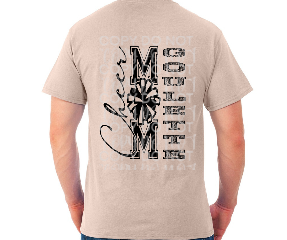 Cheer Mom Custom Last Name Cotton/Poly Blend Top Options Ogemaw Browns 2025 Falcon Football