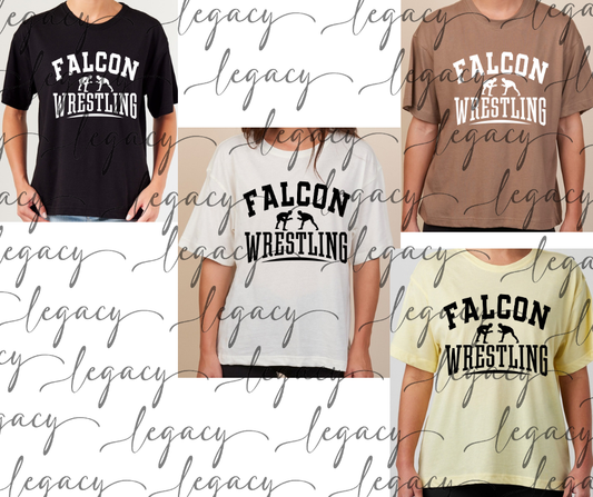 Falcons Wrestling Boxy Women's Tee Multi Color Options Falcon Wrestling 2025