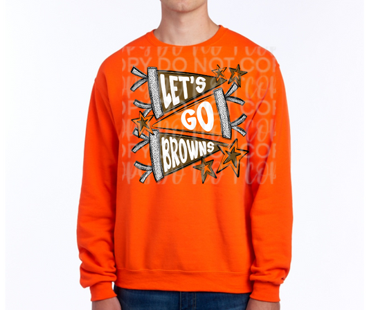 Ogemaw Browns 2025 Lets Go Browns Pennant Flag Cotton/Poly Blend Top Options