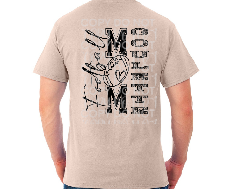 Football Mom Custom Last Name Cotton/Poly Blend Top Options Ogemaw Browns 2025 Falcon Football