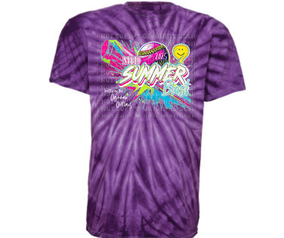 Mid Summer Blast 2025 Tie Dye Tee Options