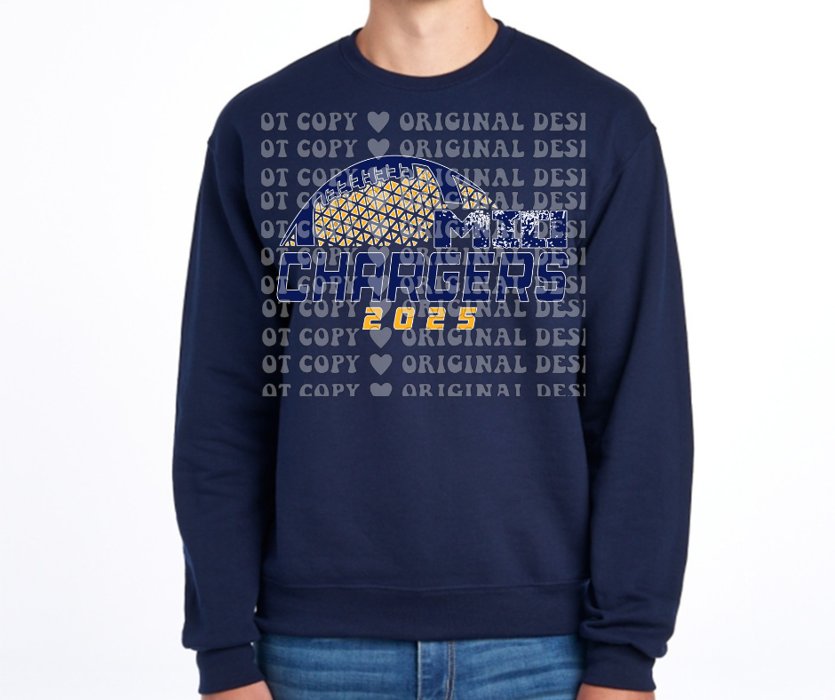 Chargers Football detail Cotton/Poly Blend Top Options Mio Chargers 2025