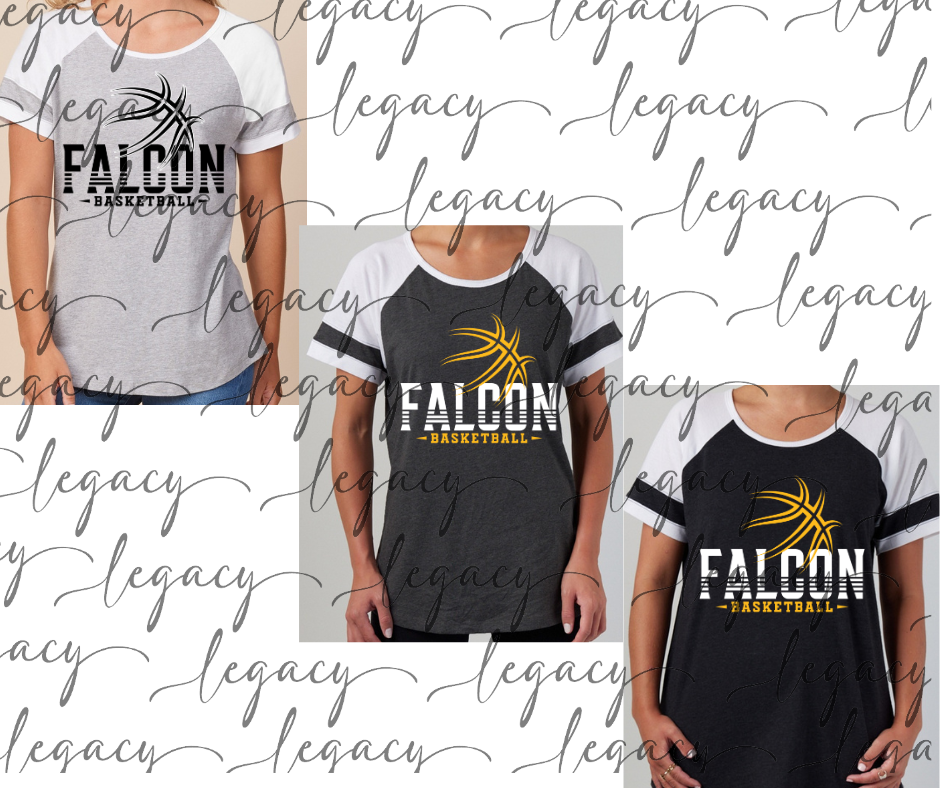 Falcons Basketball Colorblock Women's Tee Multi Color Options Falcon Basketball 2025