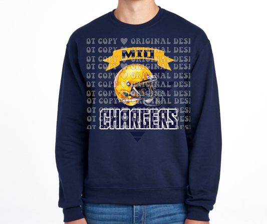 Chargers Banner Cotton/Poly Blend Top Options Mio Chargers 2025