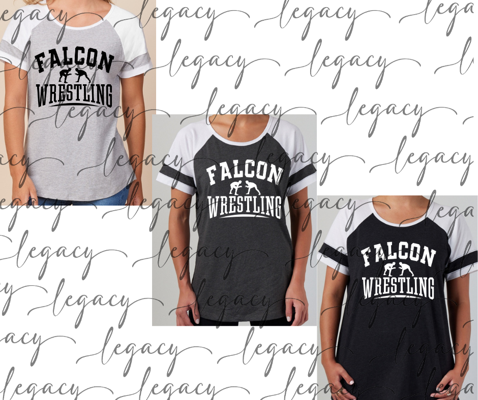 Falcons Wrestling Colorblock Women's Tee Multi Color Options Falcon Wrestling 2025
