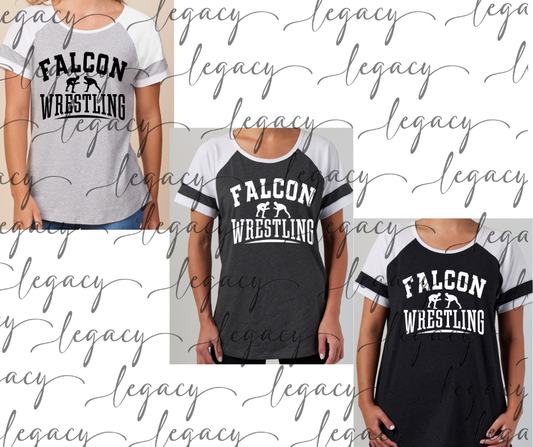 Falcons Wrestling Colorblock Women's Tee Multi Color Options Falcon Wrestling 2025