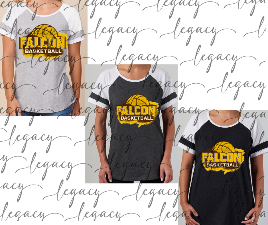 Falcons Basketball Splash Colorblock Women's Tee Multi Color Options Falcon Basketball 2025