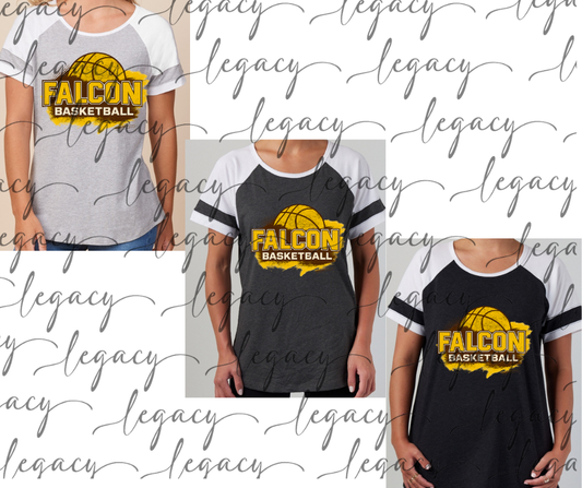 Falcons Basketball Splash Colorblock Women's Tee Multi Color Options Falcon Basketball 2025