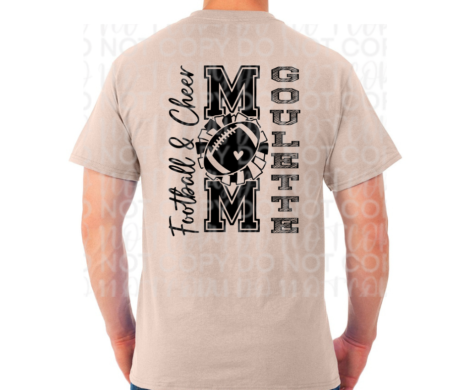 Football Cheer Mom of both Custom Last Name Cotton/Poly Blend Top Options Ogemaw Browns 2025 Falcon Football