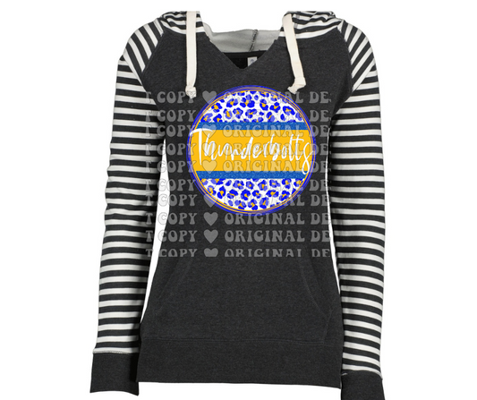 Thunderbolts Circle Leo Striped Sleeves Hoodie Top Options Mio Thunderbolts 2025