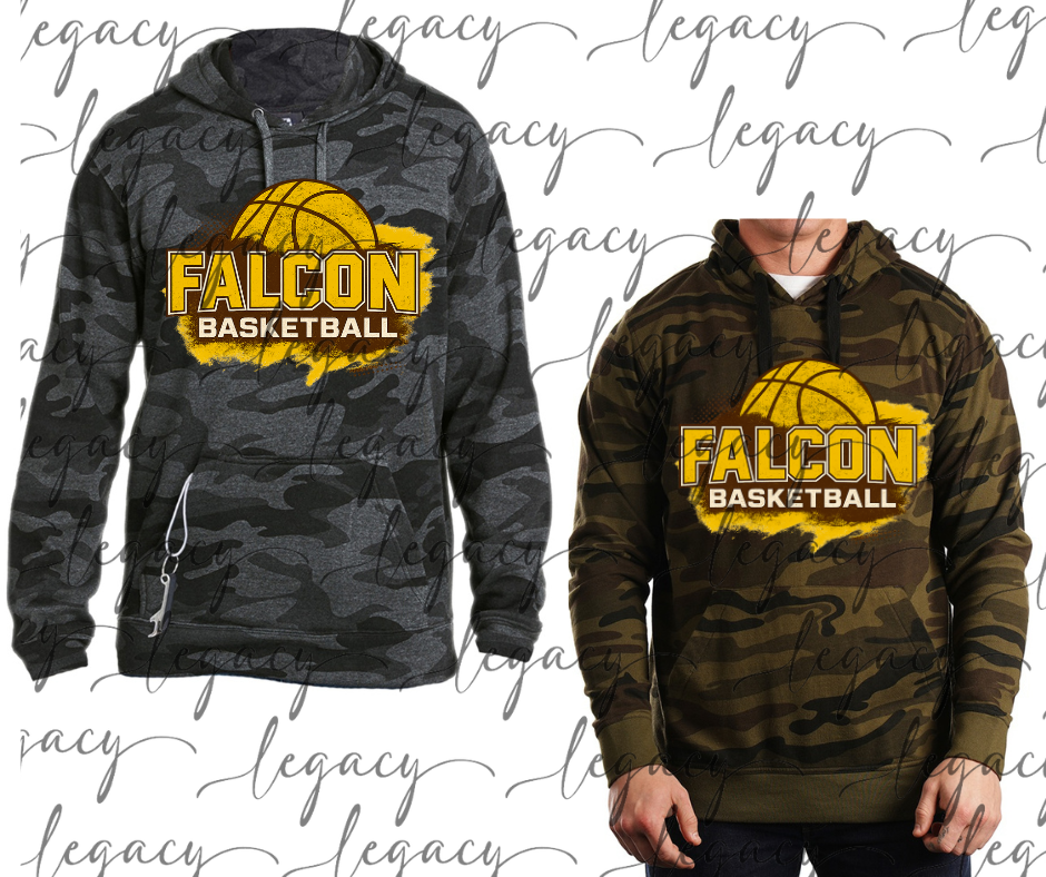 Falcon Basketball Splash CAMO Hoodie Options Falcon Basketball 2025