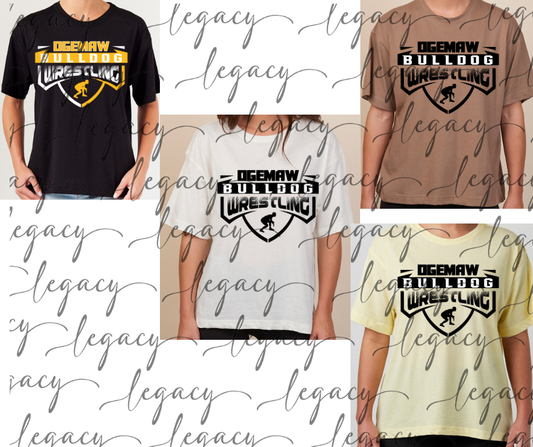 Ogemaw Bulldog Wrestling Wrestler Boxy Women's Tee Multi Color Options Bulldogs 2025