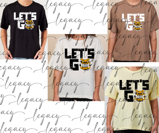 Let's Go Bulldog Pride Boxy Women's Tee Multi Color Options Bulldogs 2025