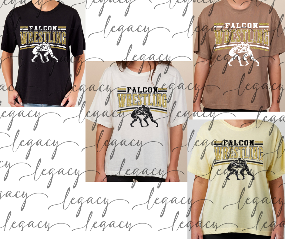 Falcon Wrestling Wrestlers Boxy Women's Tee Multi Color Options Falcon Wrestling 2025