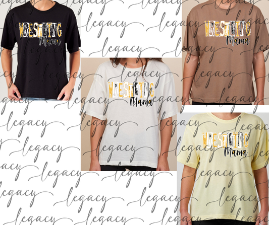 Wrestling Mama Wrestling 2025 Boxy Women's Tee Multi Color Options Bulldogs 2025 Falcon Wrestling 2025 OHHS Wrestling