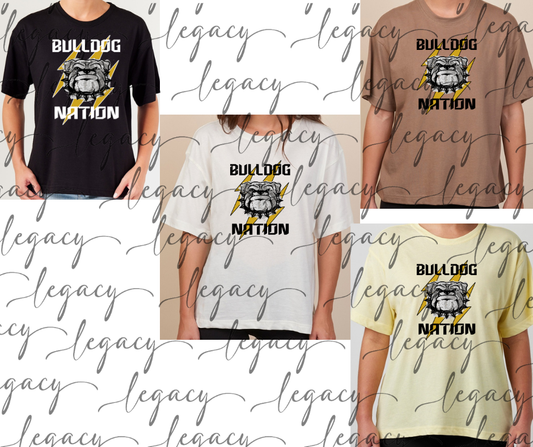 Bulldog Nation Boxy Women's Tee Multi Color Options Bulldogs 2025