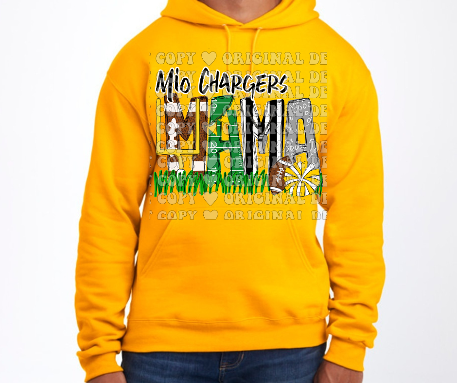 Chargers Mama optional sleeve detail Cotton/Poly Blend Top Options Mio Chargers 2025