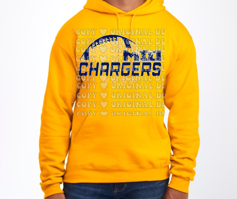 Chargers Football detail Cotton/Poly Blend Top Options Mio Chargers 2025