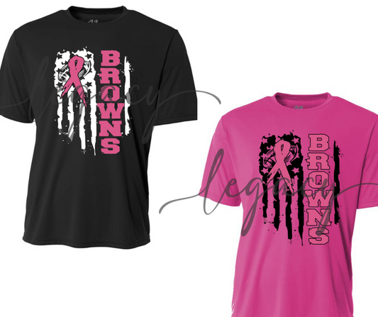 Football Flag PINK OUT Football Performance Dri Fit Top Options Ogemaw Browns Falcon Football 2025