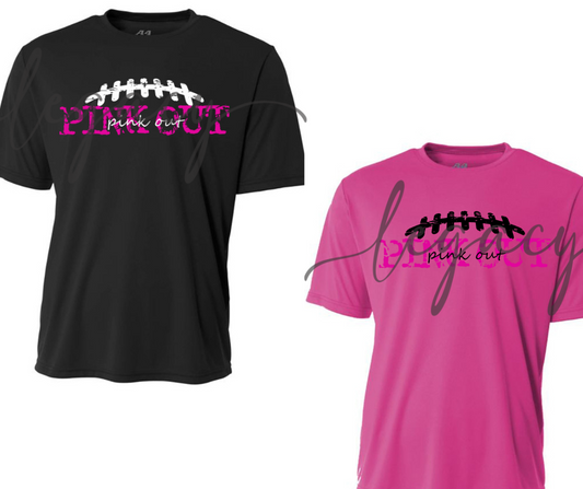 Football Cursive PINK OUT Football Performance Dri Fit Top Options Ogemaw Browns Falcon Football 2025