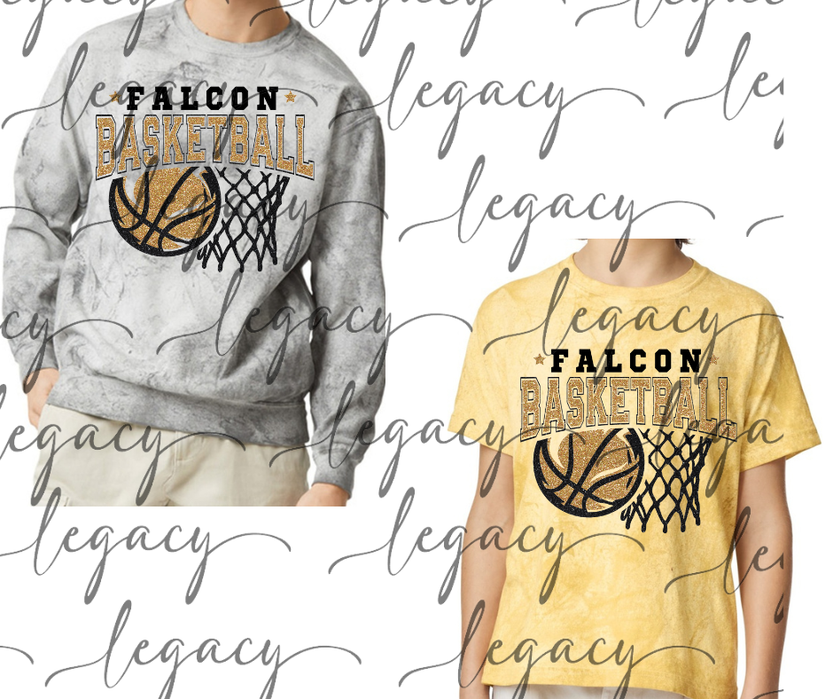 Falcon Basketball Faux Glitter Net Comfort Colors Smoke Top Options Falcon Basketball 2025